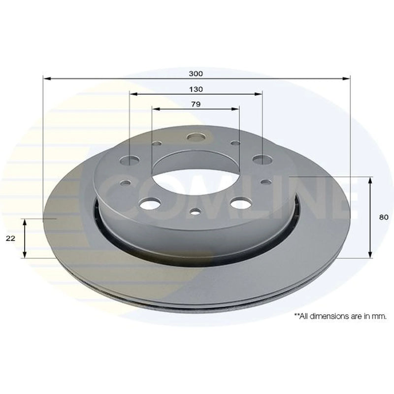 Comline 2 x Rear Brake Discs ADC2833V