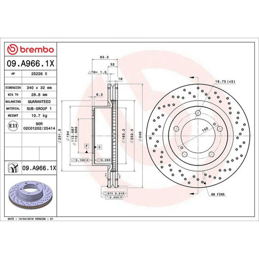 Brembo Xtra 2 x / Front Brake Discs 09.A966.1X