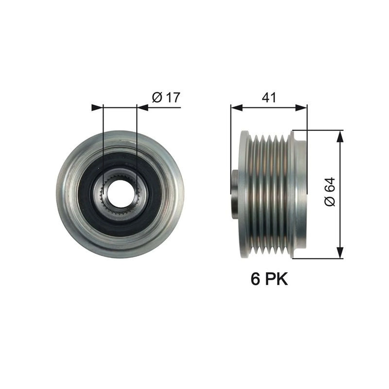 Gates Alternator Overrunning Freewheel Clutch OAP7161