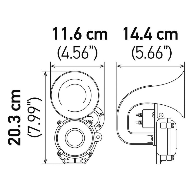 Hella Trumpet Style Car Horn 3PA 013 410-011