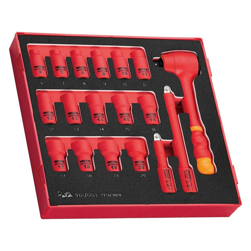 Teng Tools Insulated Socket Set FOAM2 18 Pieces