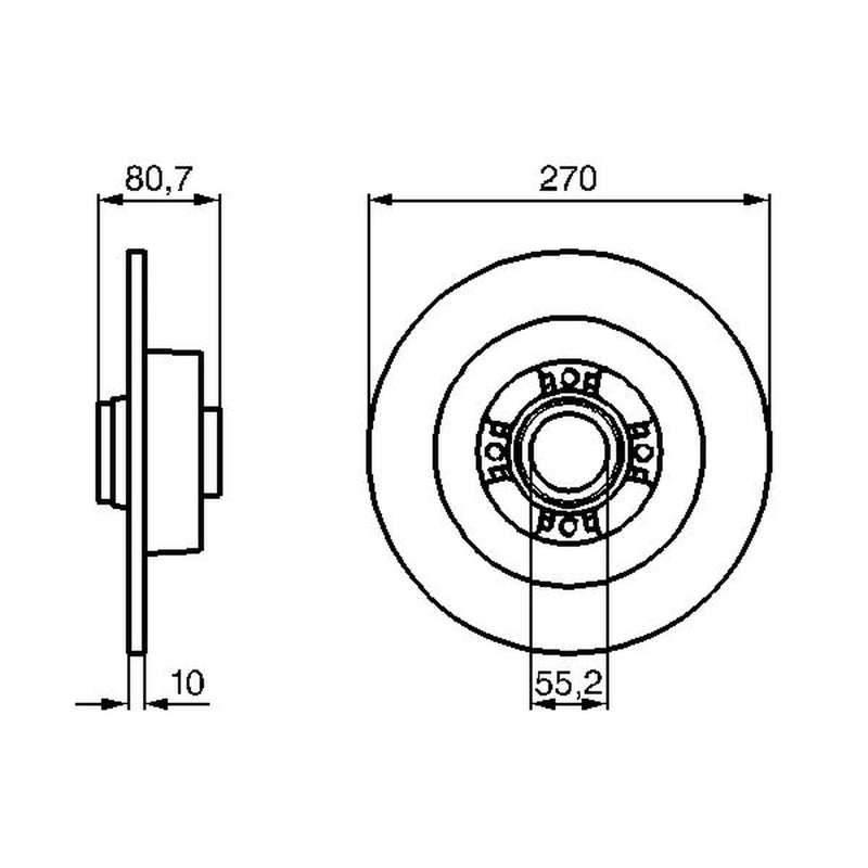 Bosch 2 x Solid Rear Brake Discs 0 986 479 196