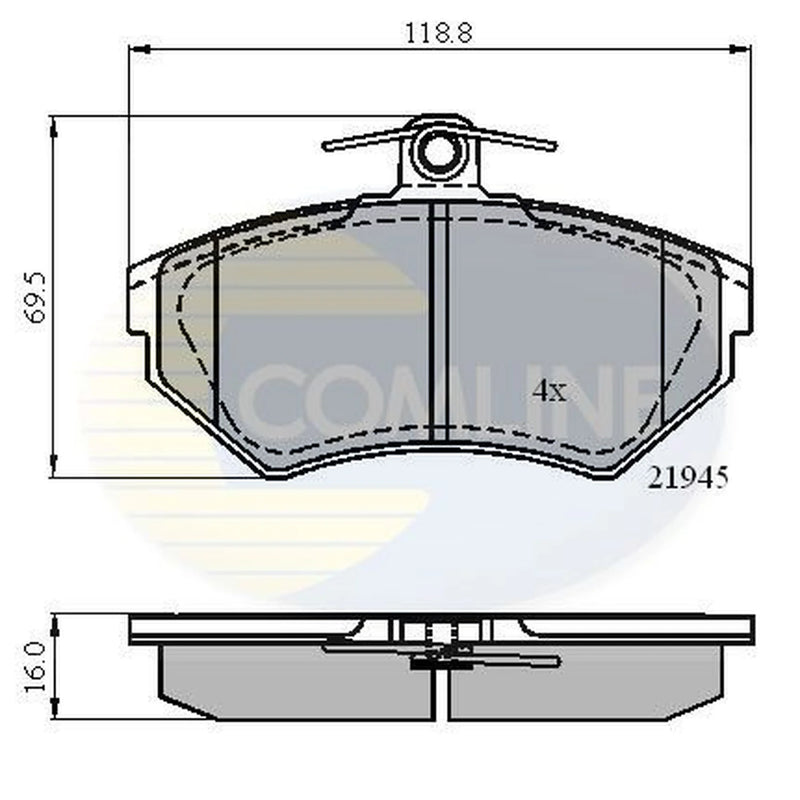 Comline 4 x Front Brake Pad Set CBP0989