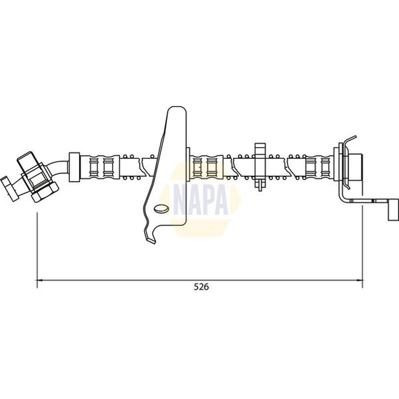 NAPA Brake Hydraulic Hose Line Front Right NBH1296