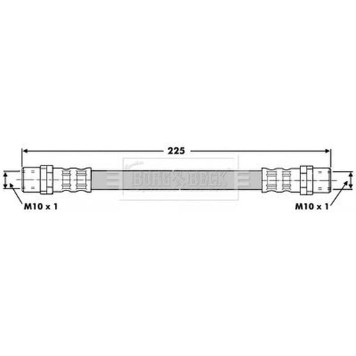 Borg & Beck Brake Hydraulic Hose Line Rear Left BBH6629