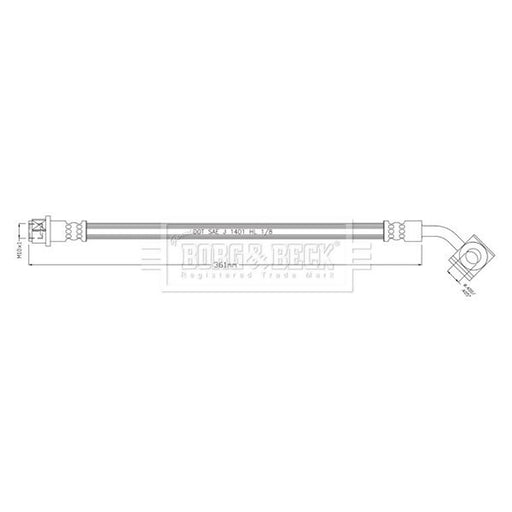 Borg & Beck Brake Hydraulic Hose Line Rear R BBH8933