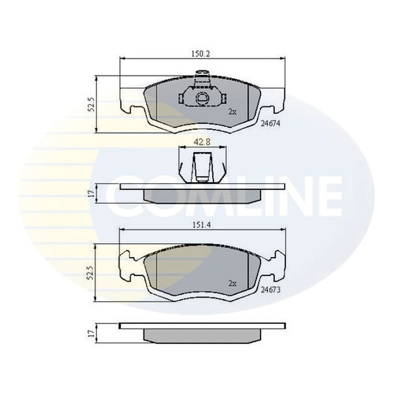 Comline 4 x Front Brake Pad Set CBP01791