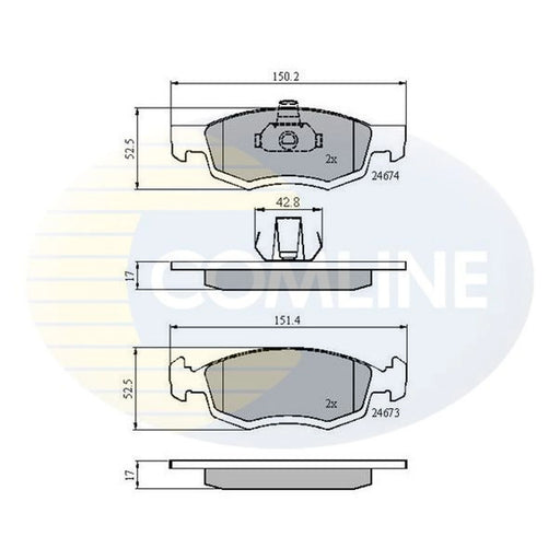 Comline 4 x Front Brake Pad Set CBP01791