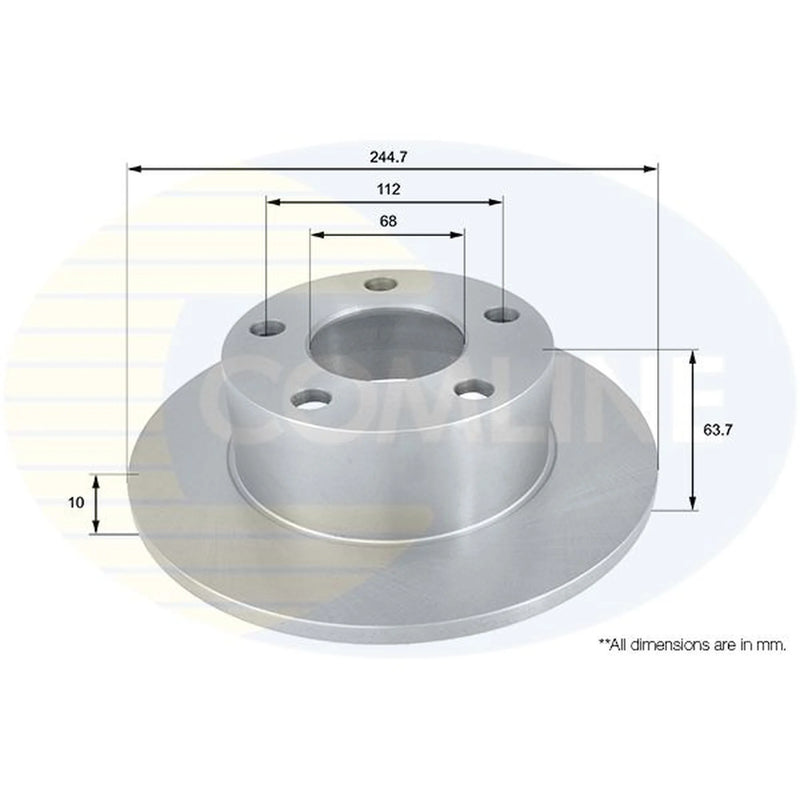 Comline 2 x Solid Rear Brake Discs ADC1427