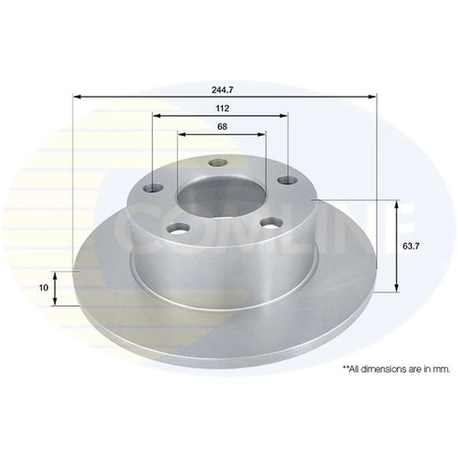 Comline 2 x Solid Rear Brake Discs ADC1427