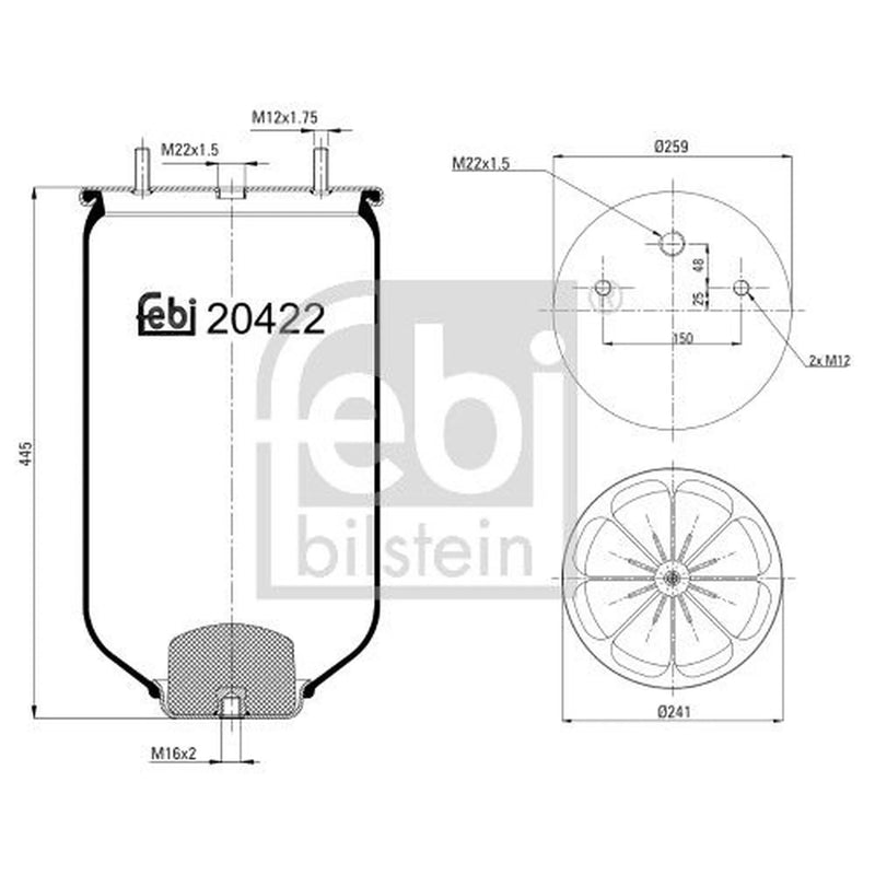 Febi Air Suspension Bellow 119mm 20422
