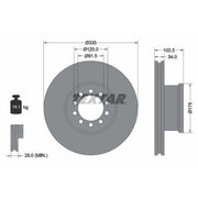Textar 2 x Internally Vented Brake Discs 93101300 OE 9704210012 9704210112