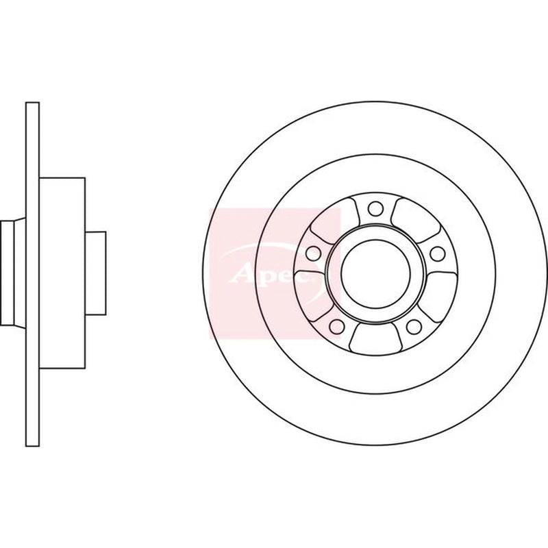 Apec 2 x Solid Rear Brake Discs DSK2822