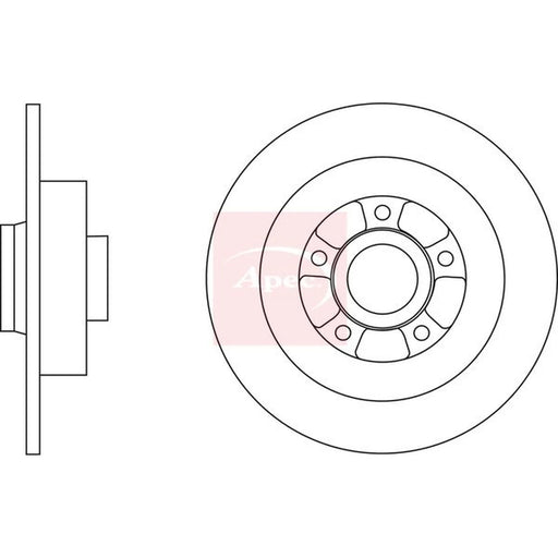 Apec 2 x Solid Rear Brake Discs DSK2822