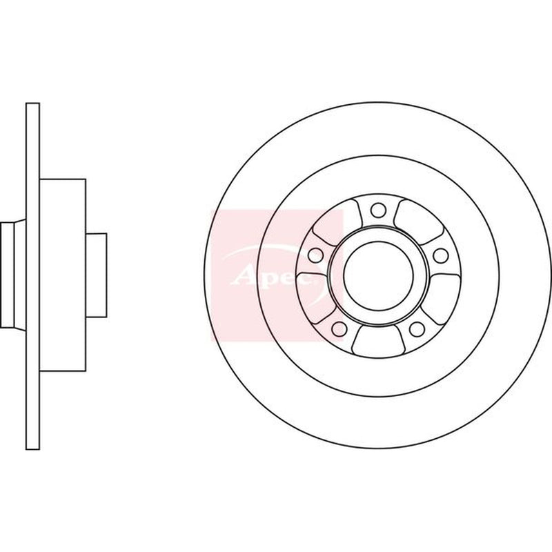 Apec 2 x Solid Rear Brake Discs DSK2822