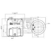 Febi Air Suspension Bellow 259mm Rear 177935