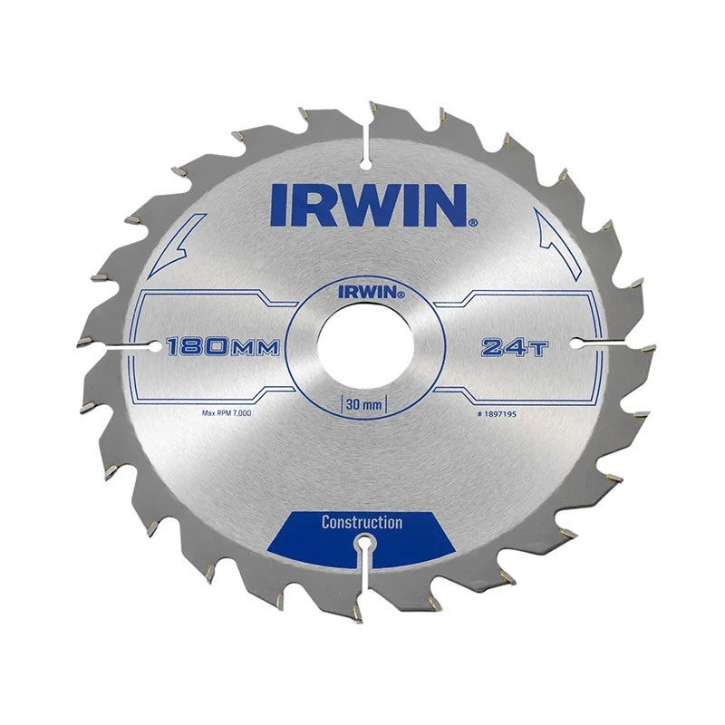 IRWIN® Construction Circular Saw Blade 180 x 30mm x 24T ATB - 1897195