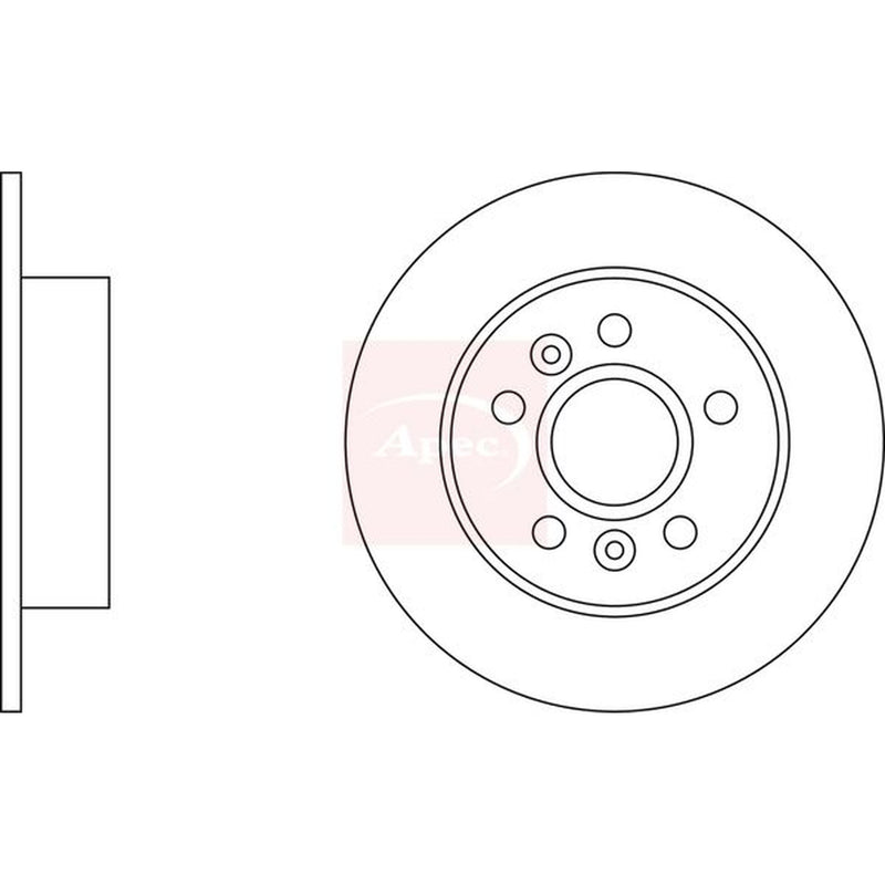 Apec 2 x Solid Rear Brake Discs DSK803