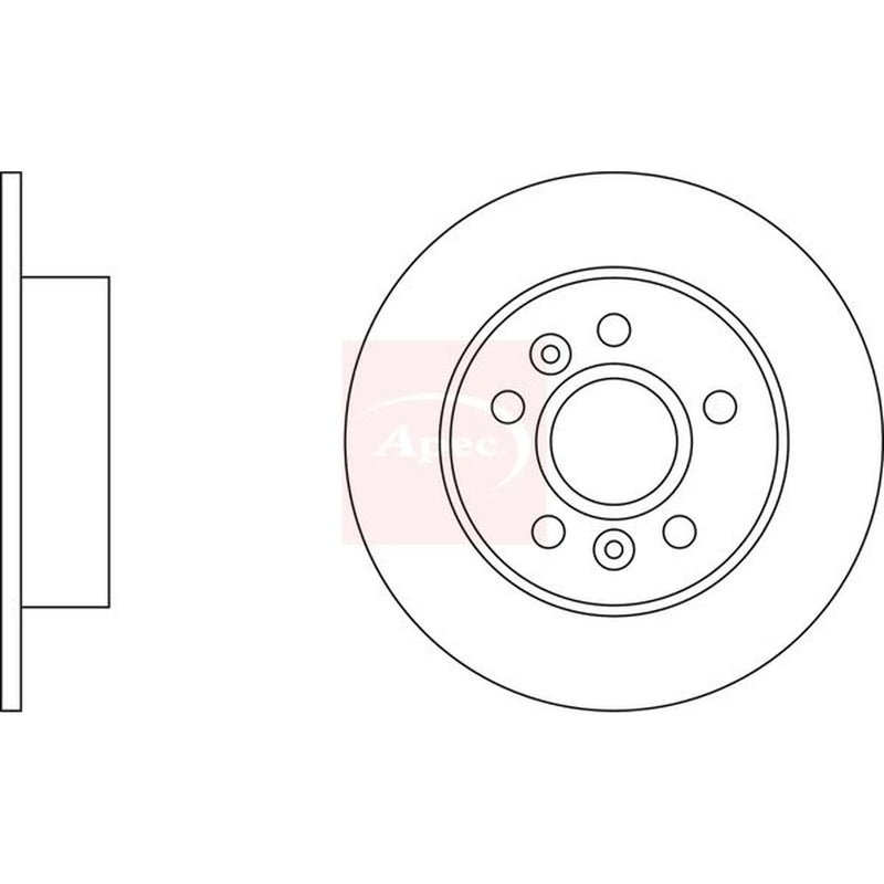 Apec 2 x Solid Rear Brake Discs DSK803