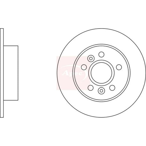Apec 2 x Solid Rear Brake Discs DSK803