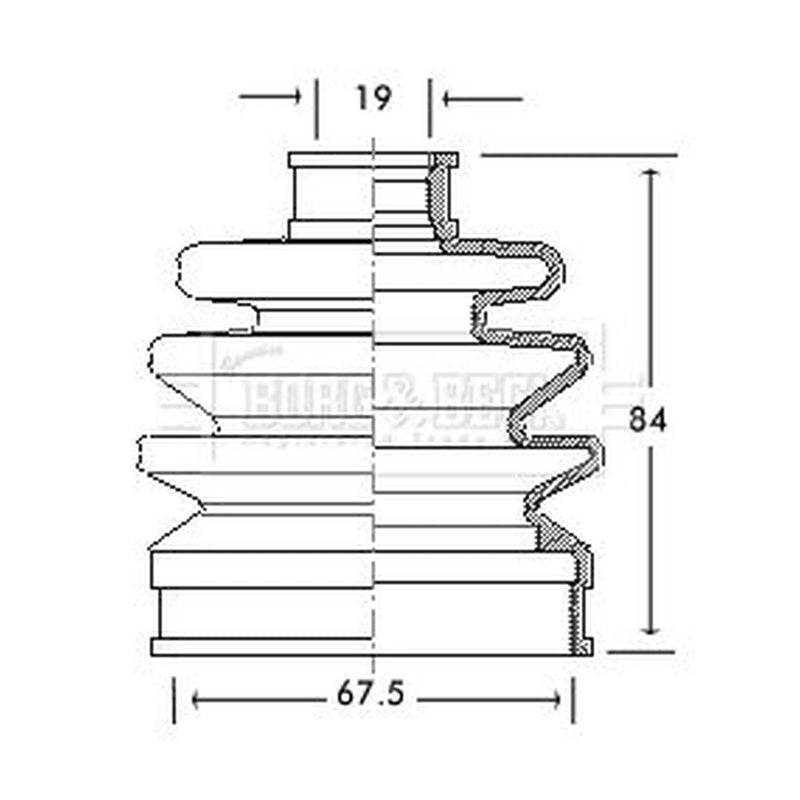 Borg & Beck Drive Shaft Bellow Kit Front Left BCB2072