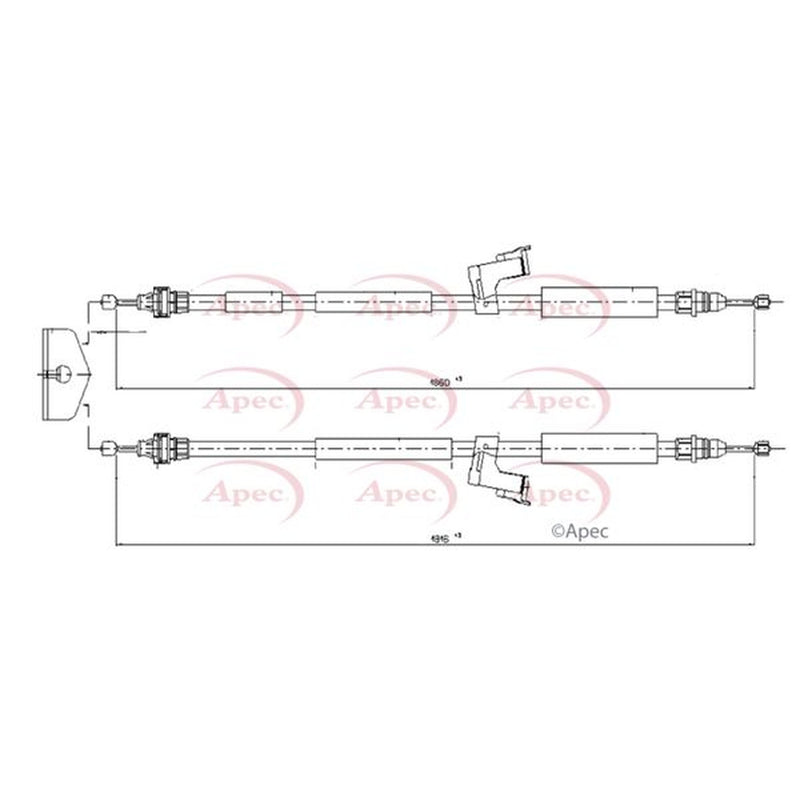 Apec Handbrake Cable Left Rear CAB1620