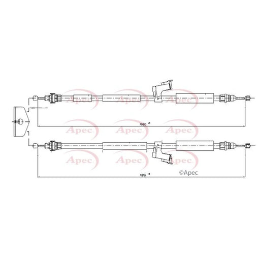 Apec Handbrake Cable Left Rear CAB1620