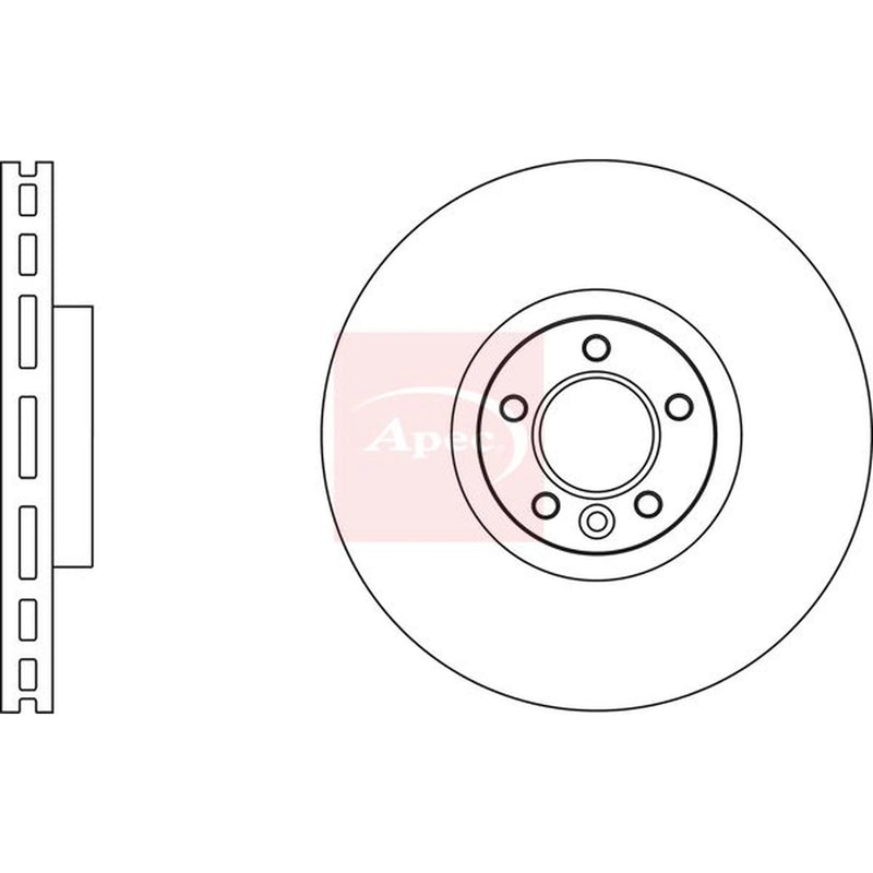 Apec 2 x Vented Front Brake Discs DSK2835