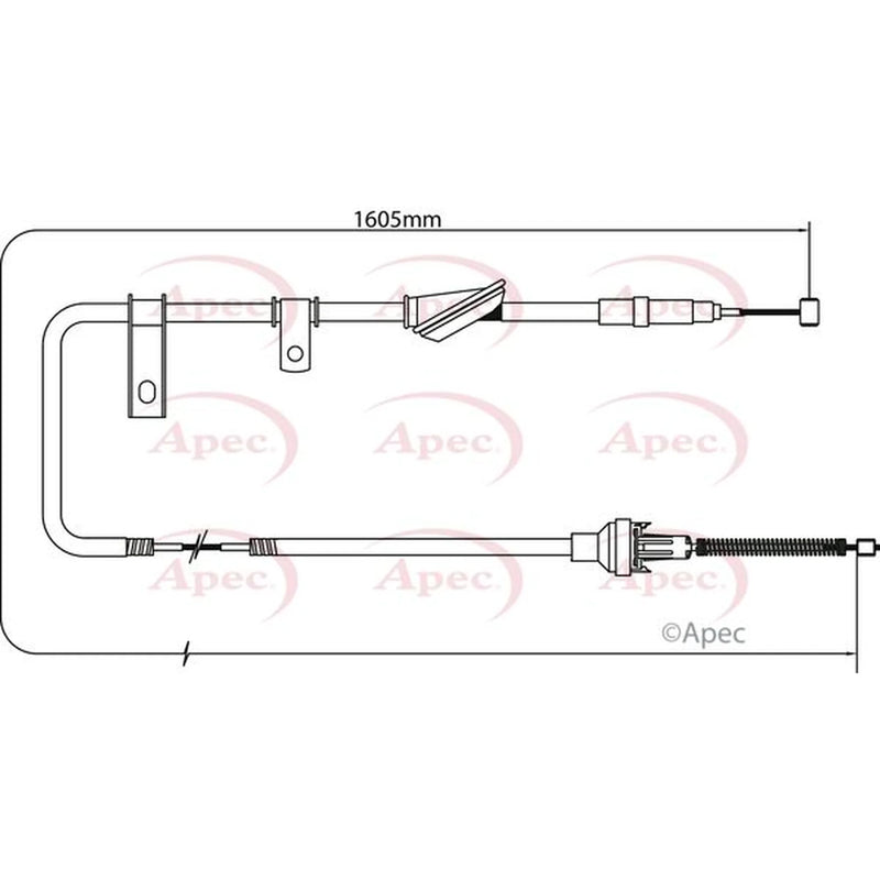 Apec Handbrake Cable Left Rear CAB1265