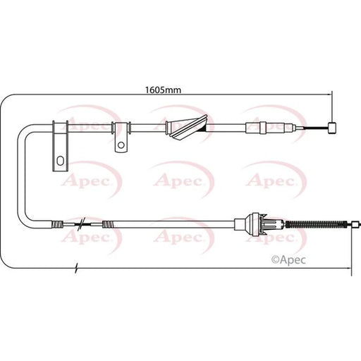 Apec Handbrake Cable Left Rear CAB1265