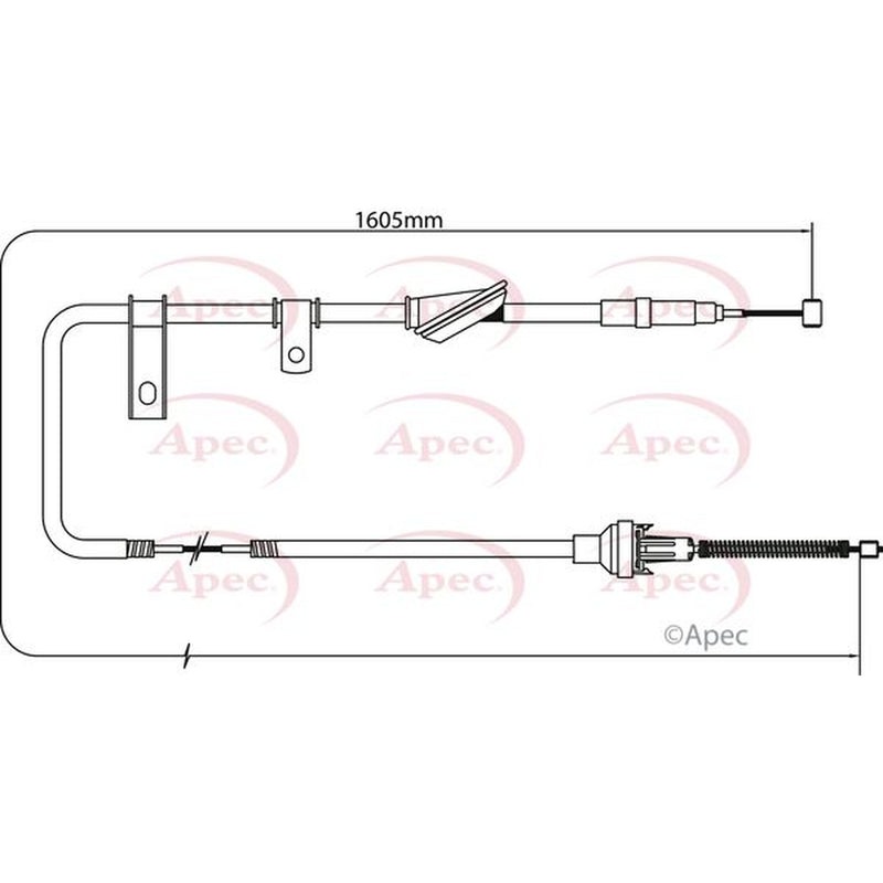 Apec Handbrake Cable Left Rear CAB1265
