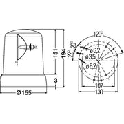 Hella Rotating Beacon Wide High 2RL 008 061-001