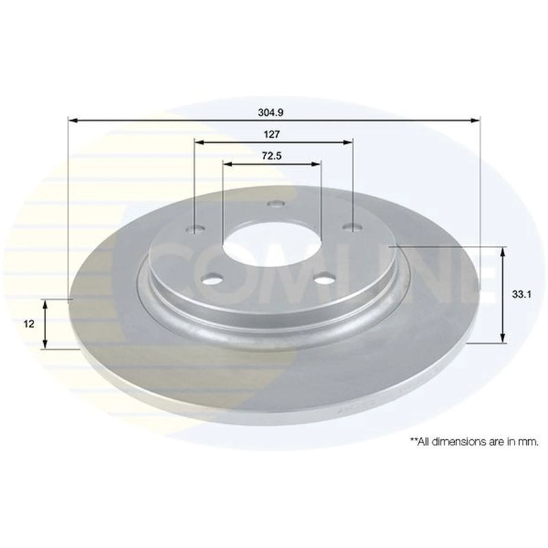 Comline 2 x Rear Brake Discs ADC2323
