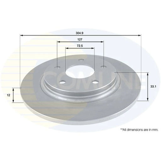 Comline 2 x Rear Brake Discs ADC2323