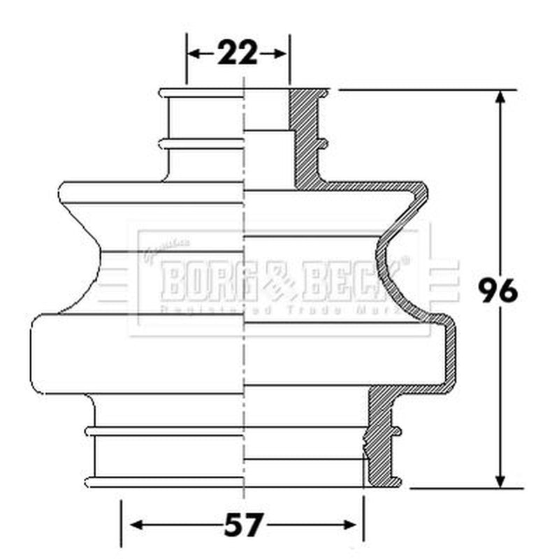 Borg & Beck Drive Shaft Bellow Kit Rear Left BCB6301