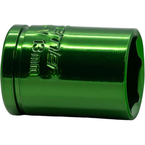 Sealey 1/4"Dr Coloured Socket 13mm (Dark Green)