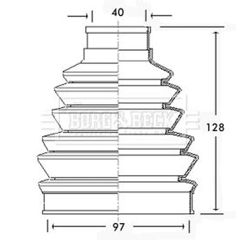 Borg & Beck Drive Shaft Bellow Kit Front Left Thermoplast BCB2282