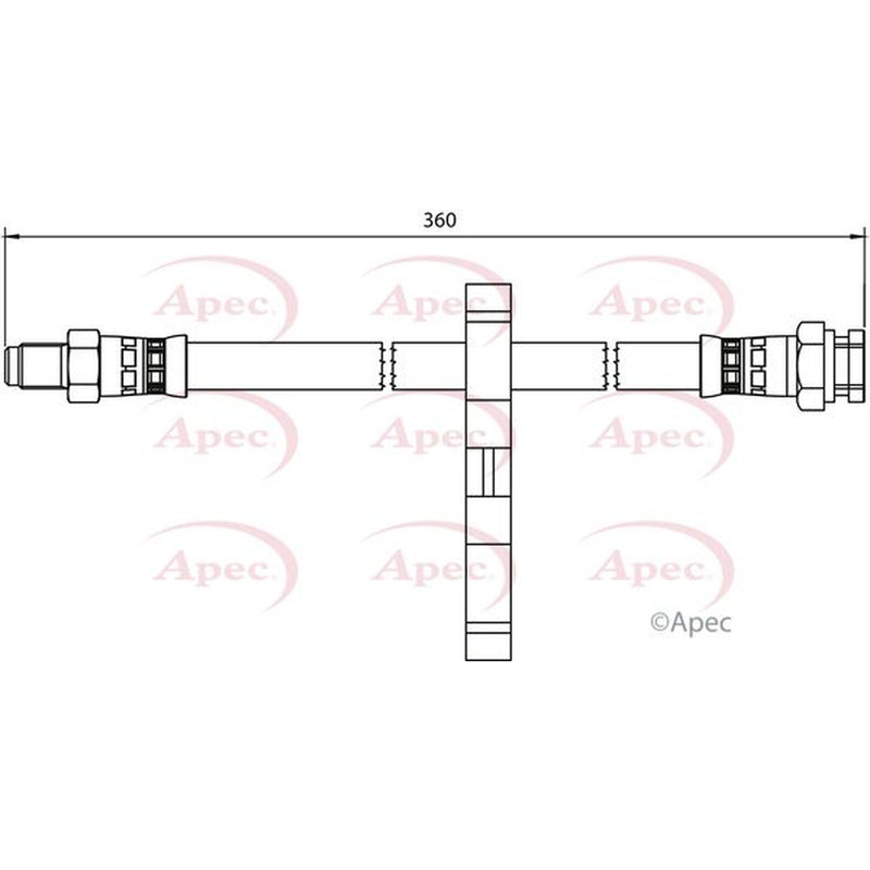 Apec Brake Hydraulic Hose Line Rear Right HOS3970
