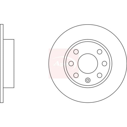 Apec 2 x Solid Front Brake Discs DSK159