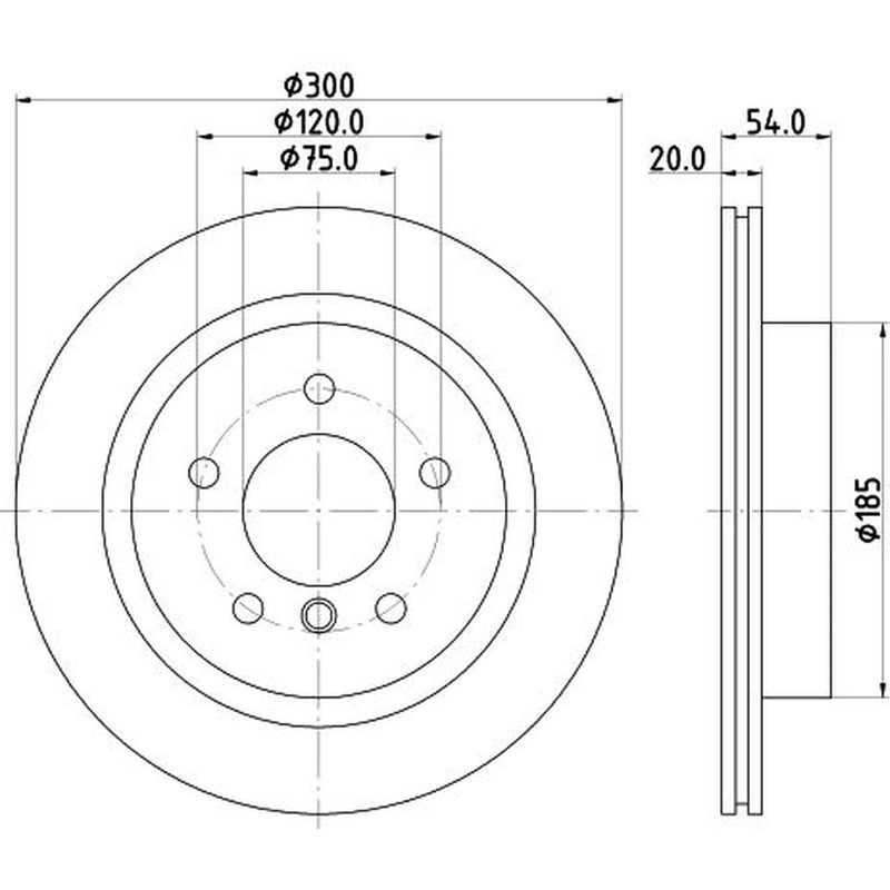 Mintex 2 x Internally Vented Rear Brake Discs MDC2714