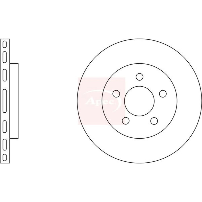 Apec 2 x Vented Front Brake Discs DSK2037