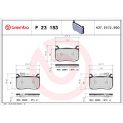 Brembo 4 x Front Brake Pad Set P23183