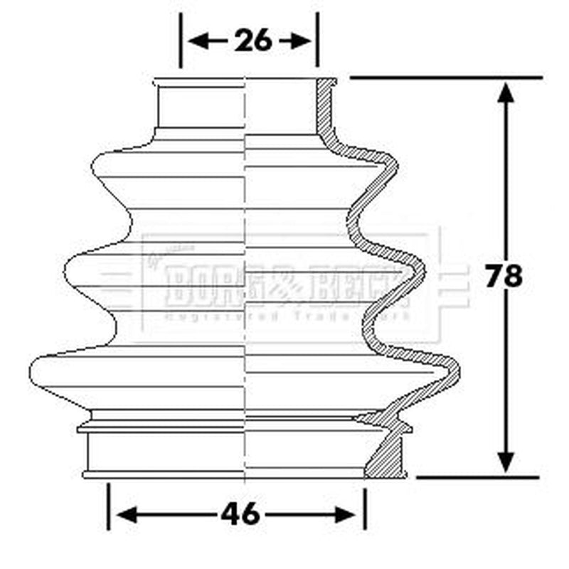 Borg & Beck Drive Shaft Bellow Kit Rear Left BCB6226