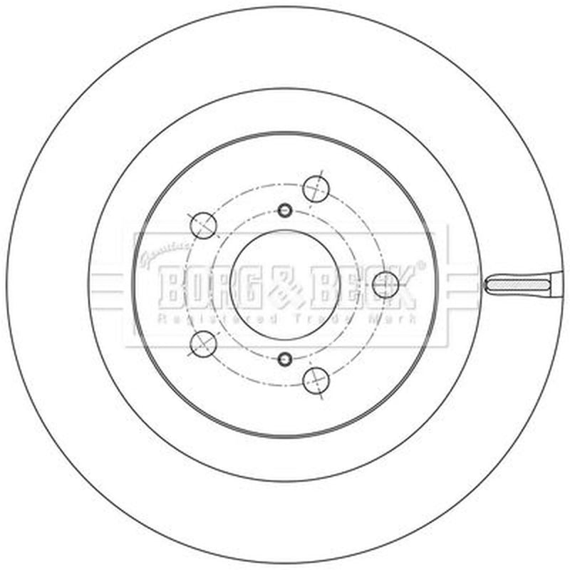 Borg & Beck 2 x Vented Rear Brake Discs BBD5612