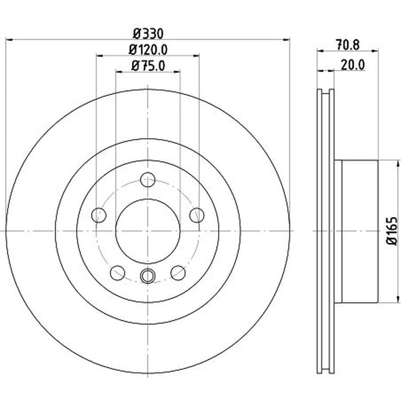 DON 2 x Internally Vented Rear Brake Discs PCD12432