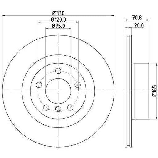 DON 2 x Internally Vented Rear Brake Discs PCD12432