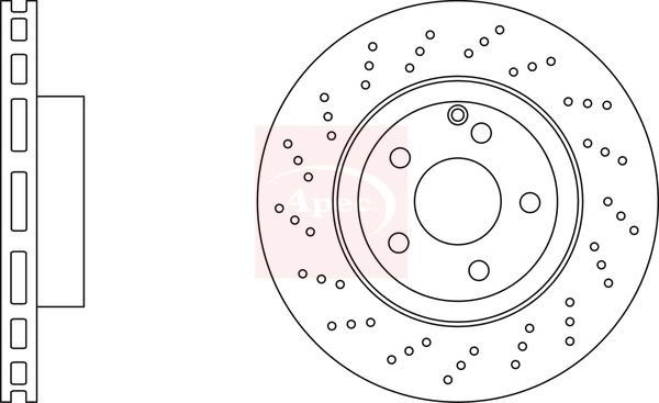 Apec 2 x Brake Disc Set Perforated/Vented
