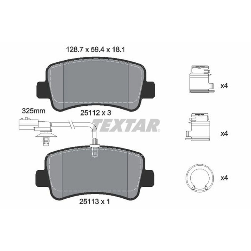 Textar Rear Brake Pad Set 2511209