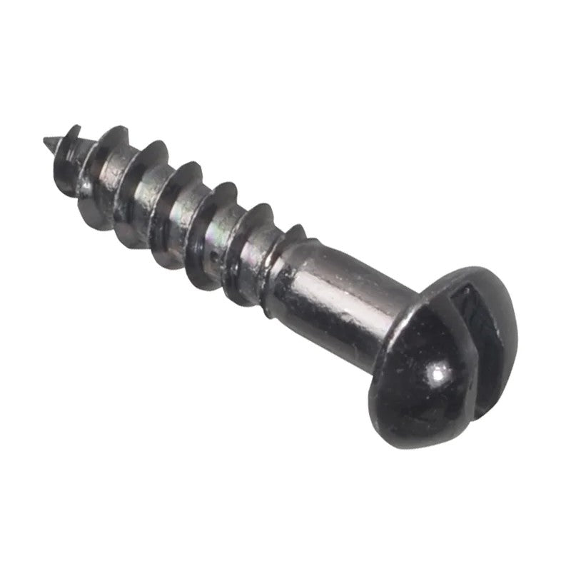 ForgeFix Wood Screw Slotted Round Head ST Black Japanned 3/4in x 8 ForgePack 25