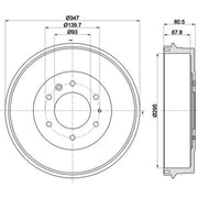 Mintex Brake Drum Assembly Rear MBD334